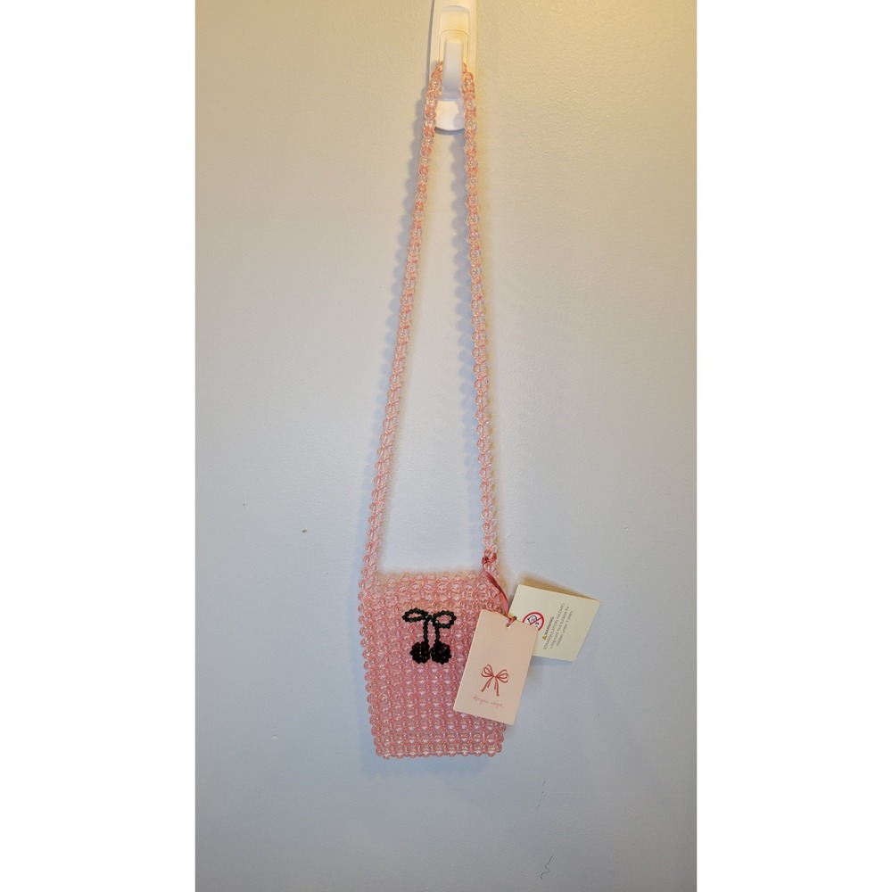 Konges Slojd Copenhagen Rose Pink Perla Beaded Crossbody Wallet Bag BK7011L00P